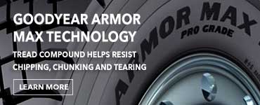 Goodyear Armor Max Technology. Tread compound helps resists chipping, chunking and tearing
